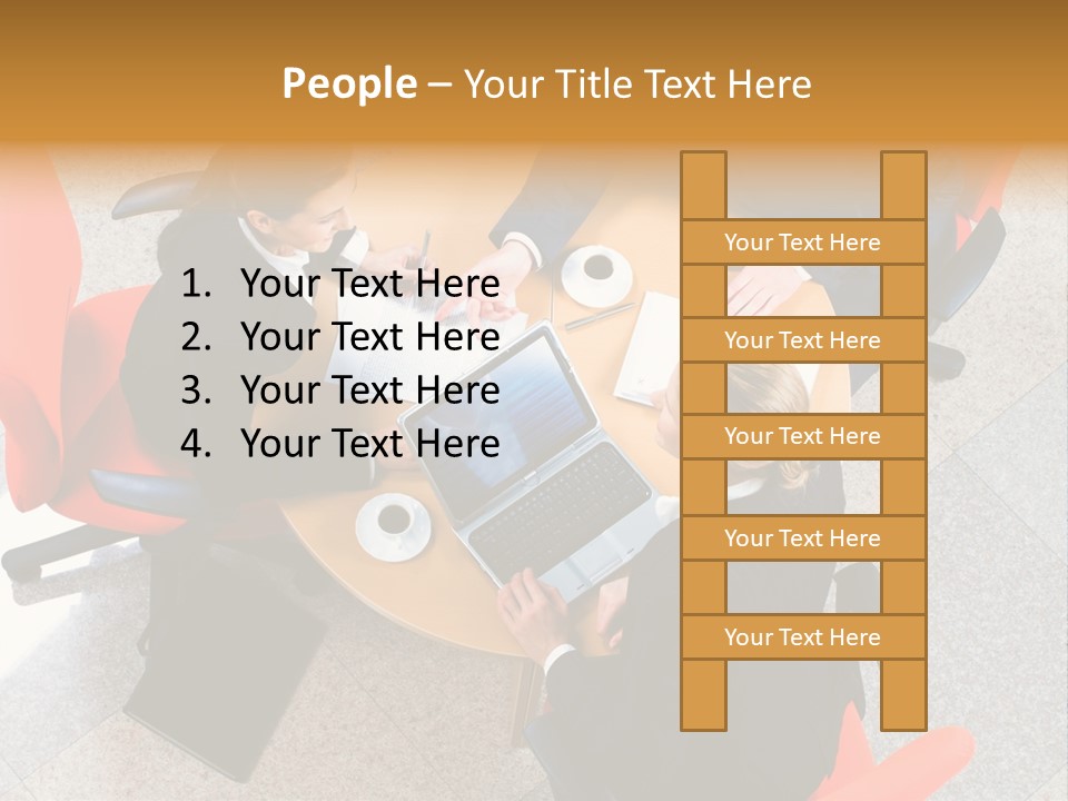 A Group Of People Sitting Around A Table With Laptops PowerPoint Template