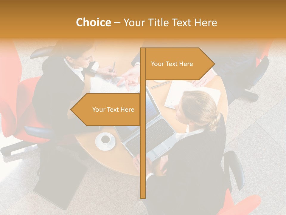 A Group Of People Sitting Around A Table With Laptops PowerPoint Template