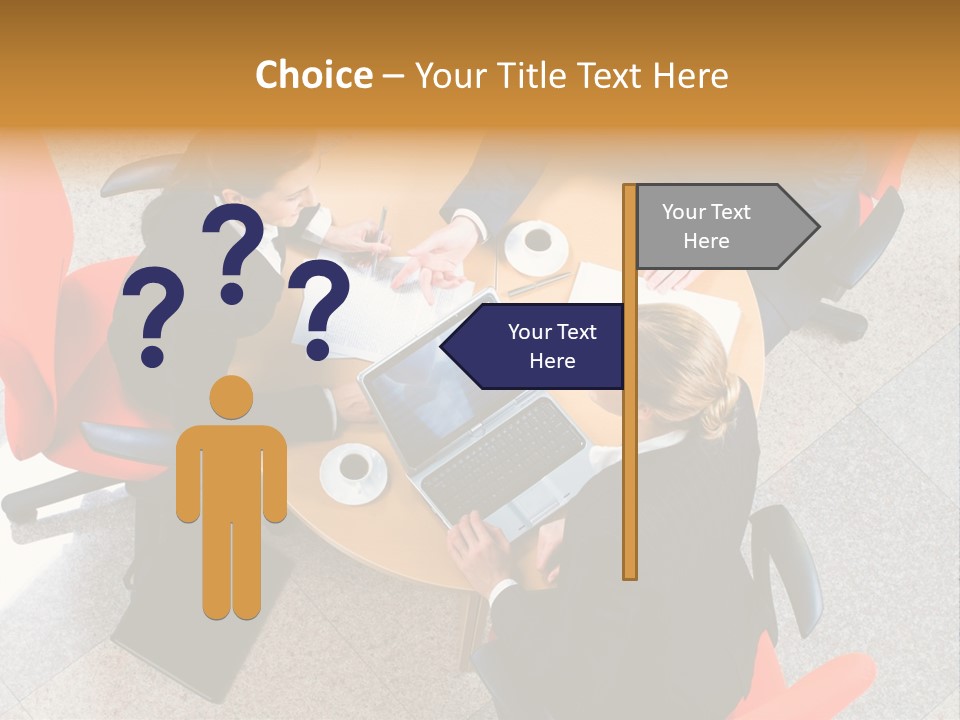 A Group Of People Sitting Around A Table With Laptops PowerPoint Template