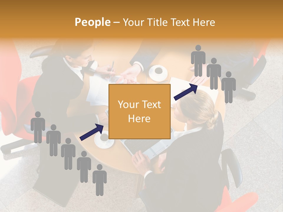 A Group Of People Sitting Around A Table With Laptops PowerPoint Template