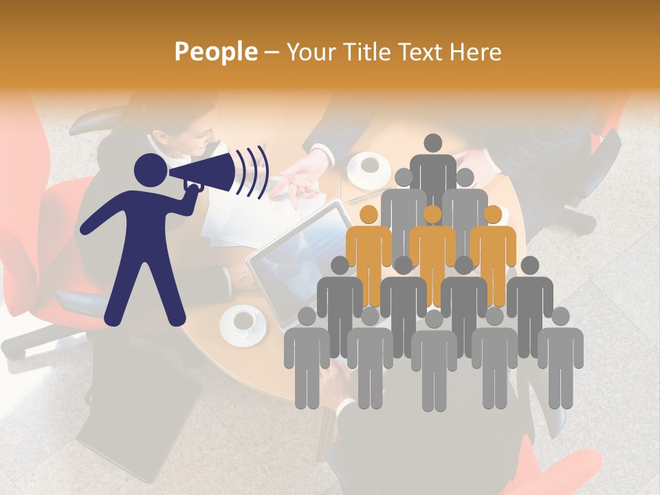 A Group Of People Sitting Around A Table With Laptops PowerPoint Template