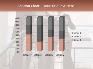 A Group Of Business People Standing On A Stair Case PowerPoint Template