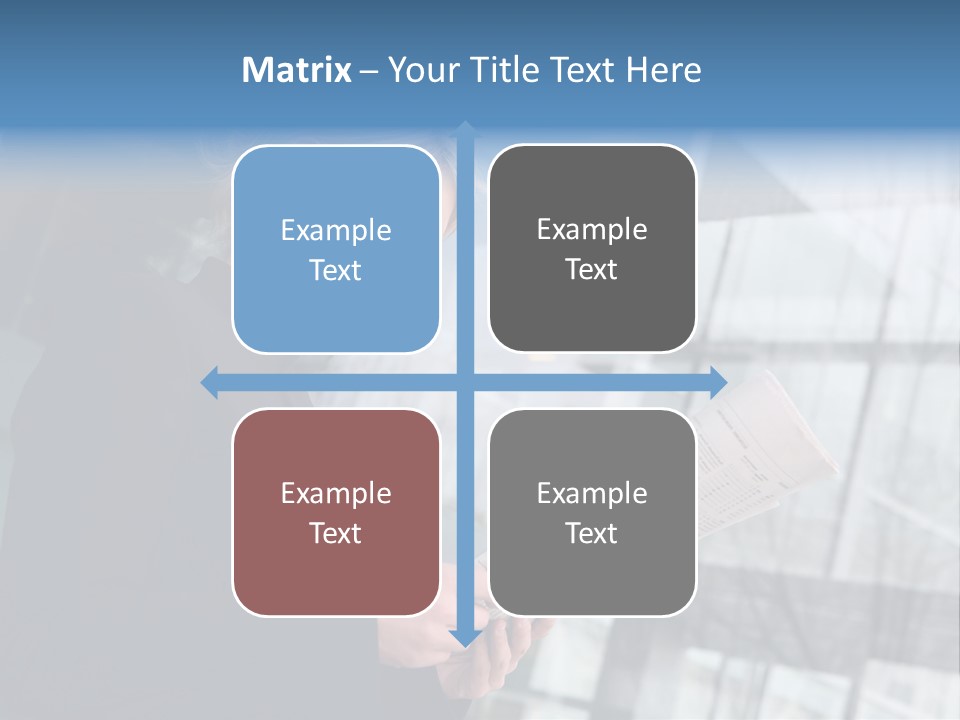 A Woman Reading A Piece Of Paper In Front Of A Building PowerPoint Template