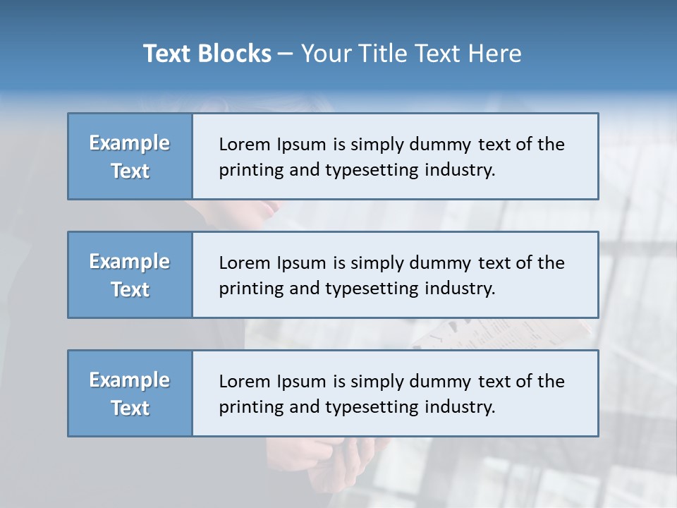 A Woman Reading A Piece Of Paper In Front Of A Building PowerPoint Template