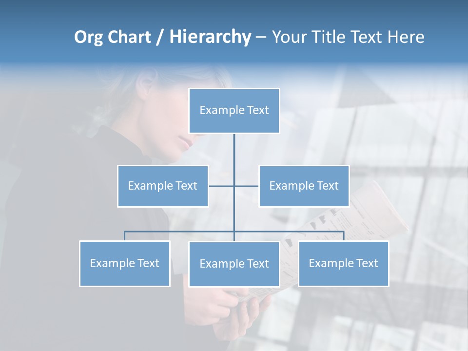 A Woman Reading A Piece Of Paper In Front Of A Building PowerPoint Template