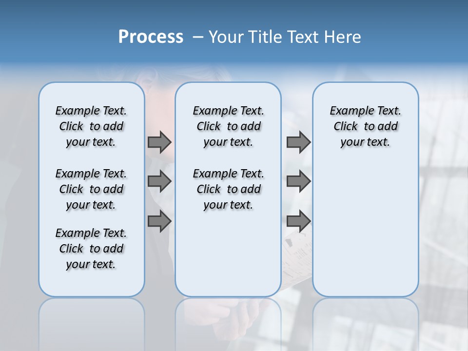 A Woman Reading A Piece Of Paper In Front Of A Building PowerPoint Template