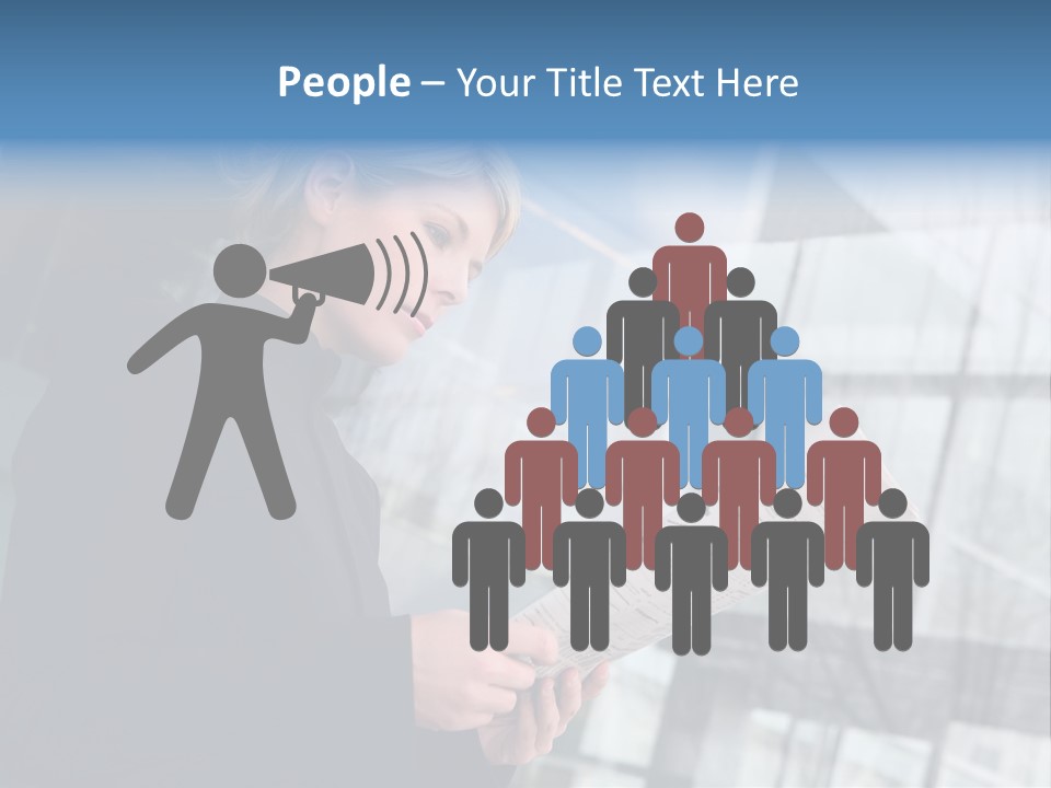 A Woman Reading A Piece Of Paper In Front Of A Building PowerPoint Template