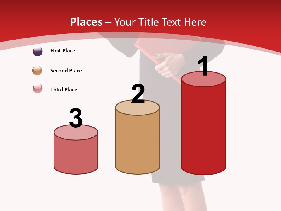 A Woman In A Business Suit Holding A Red Folder PowerPoint Template