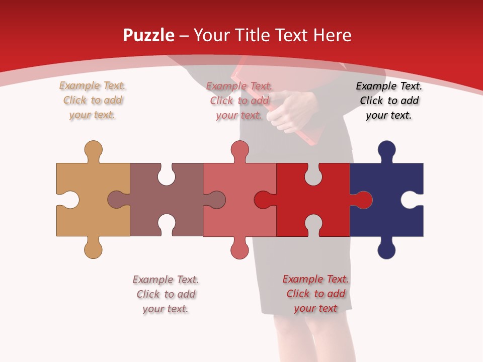 A Woman In A Business Suit Holding A Red Folder PowerPoint Template