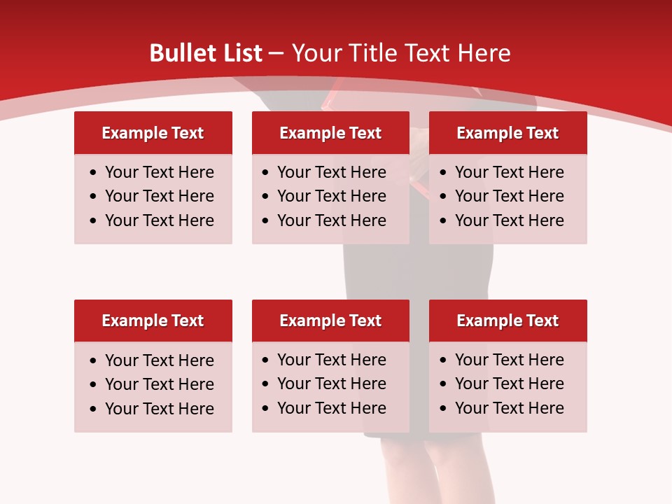 A Woman In A Business Suit Holding A Red Folder PowerPoint Template