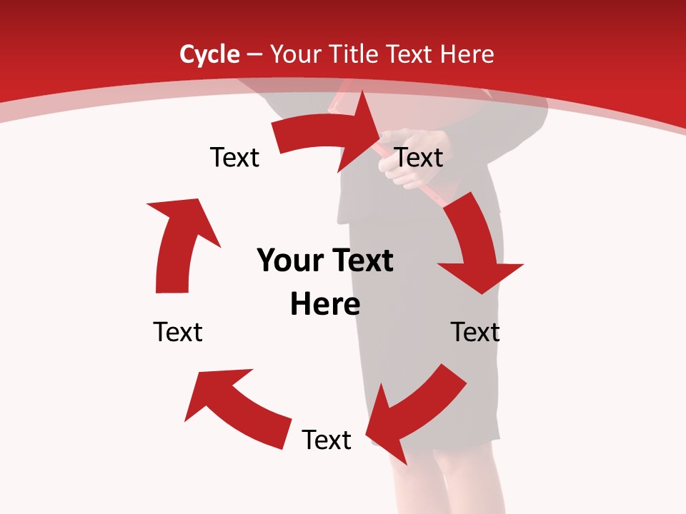 A Woman In A Business Suit Holding A Red Folder PowerPoint Template