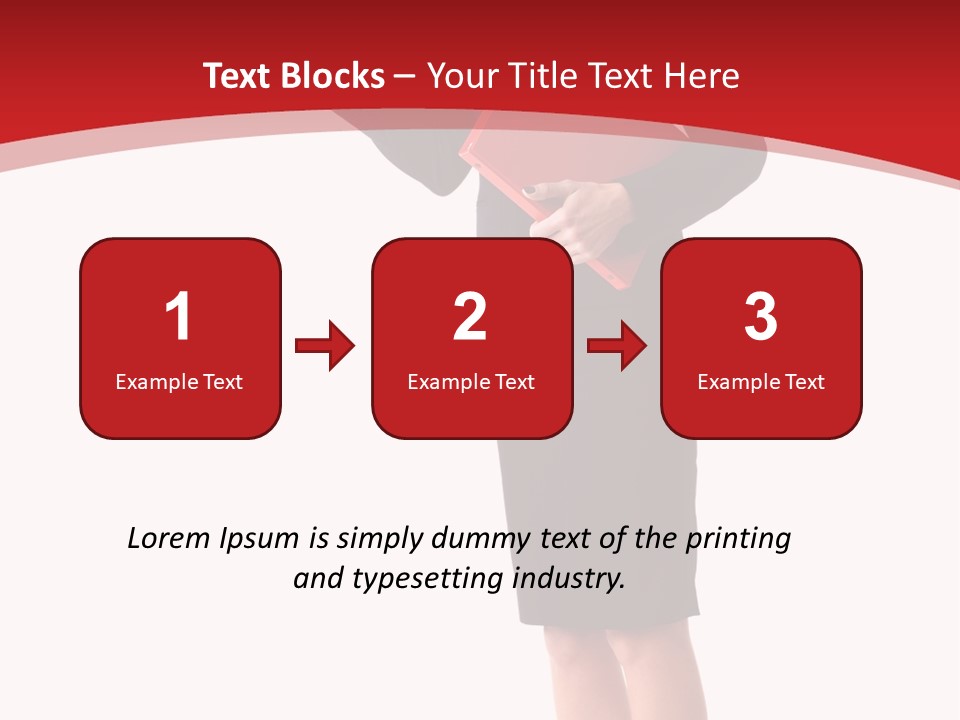 A Woman In A Business Suit Holding A Red Folder PowerPoint Template