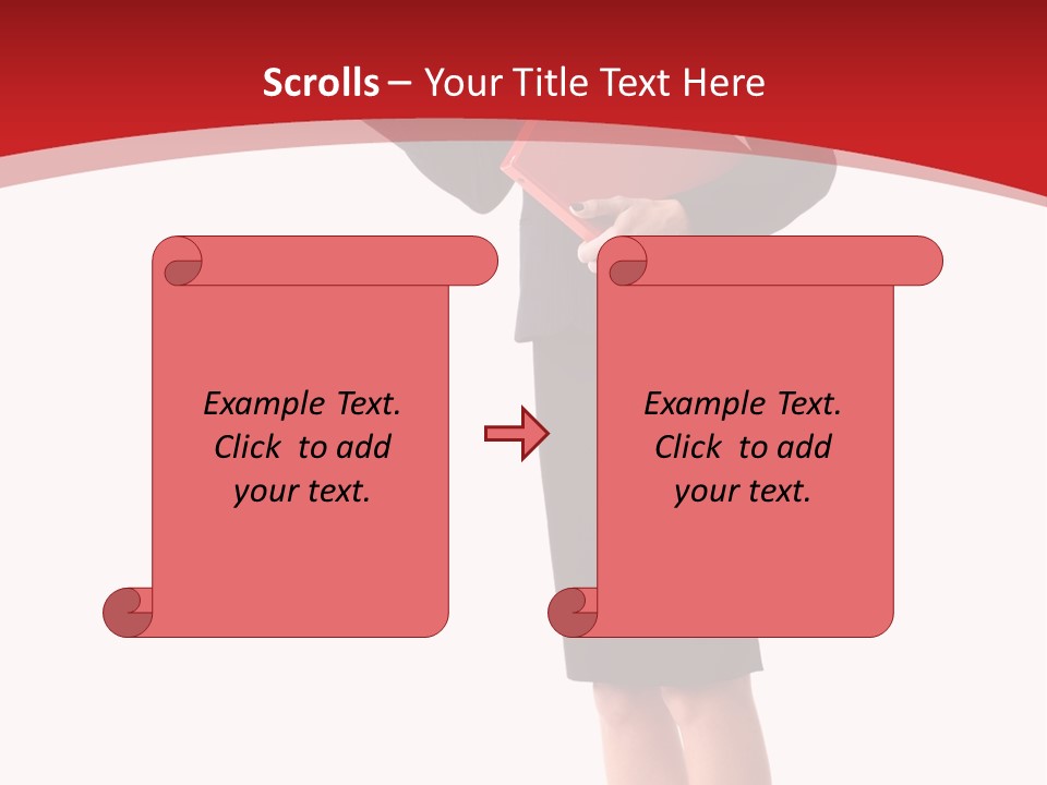 A Woman In A Business Suit Holding A Red Folder PowerPoint Template