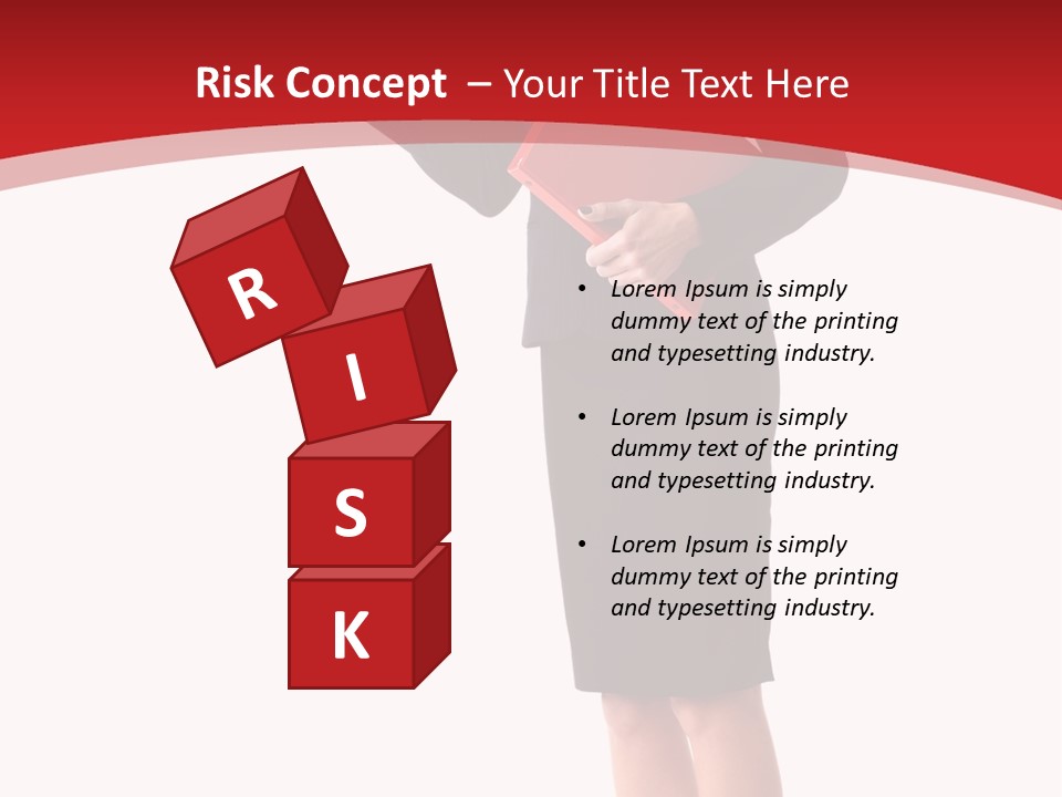 A Woman In A Business Suit Holding A Red Folder PowerPoint Template