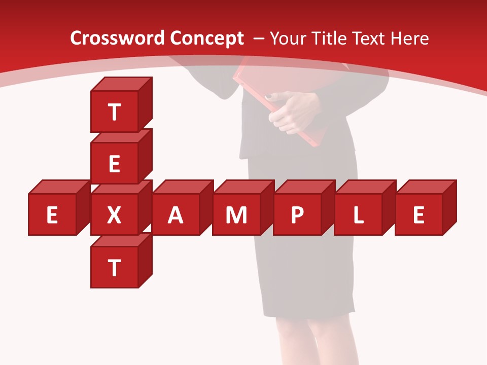 A Woman In A Business Suit Holding A Red Folder PowerPoint Template