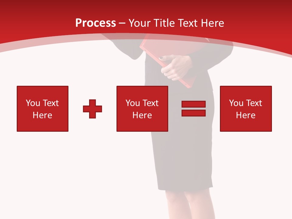 A Woman In A Business Suit Holding A Red Folder PowerPoint Template