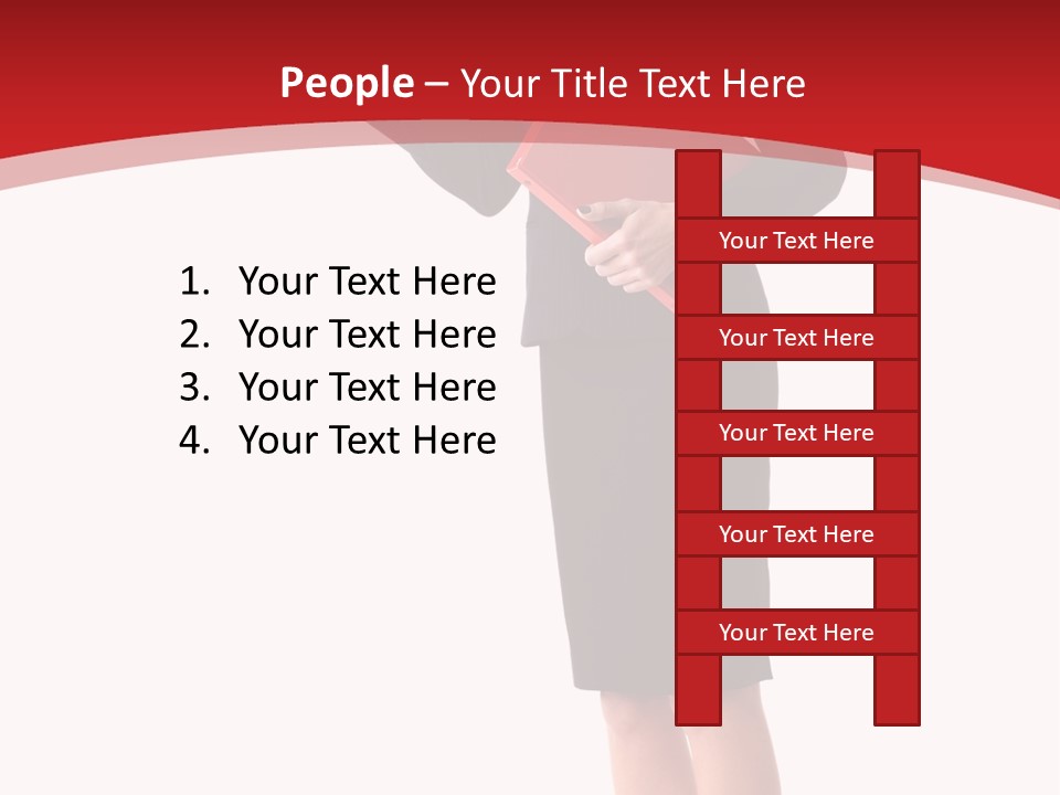 A Woman In A Business Suit Holding A Red Folder PowerPoint Template