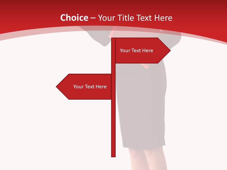 A Woman In A Business Suit Holding A Red Folder PowerPoint Template