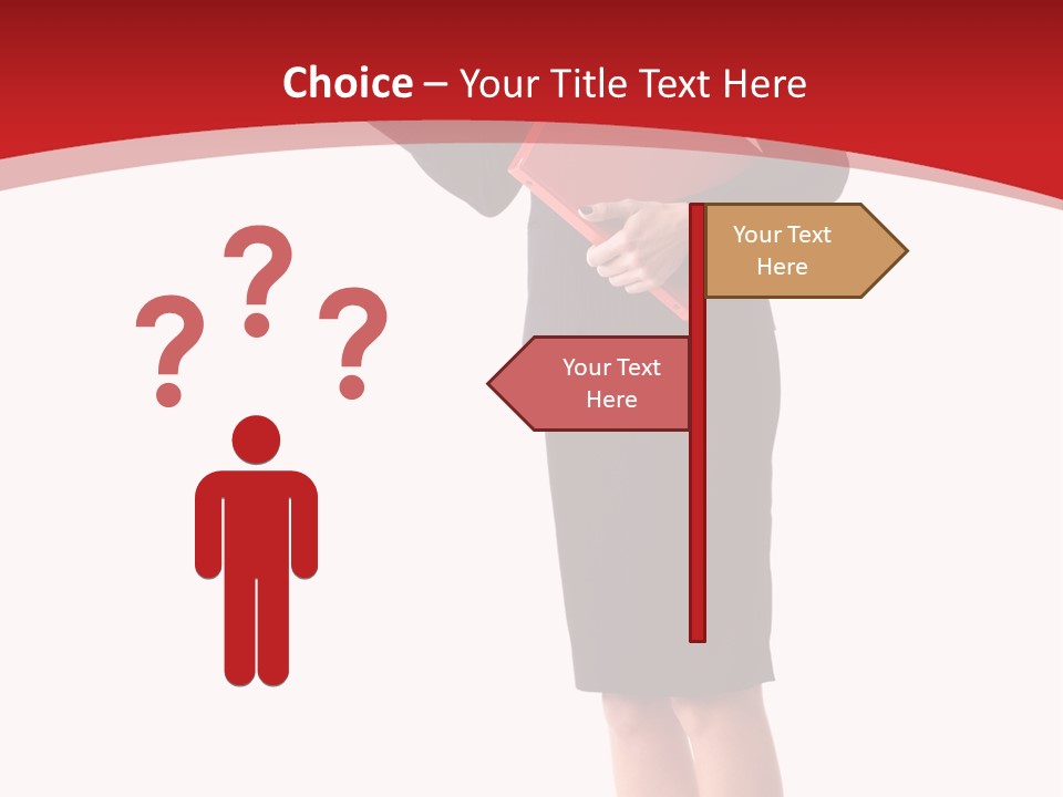 A Woman In A Business Suit Holding A Red Folder PowerPoint Template