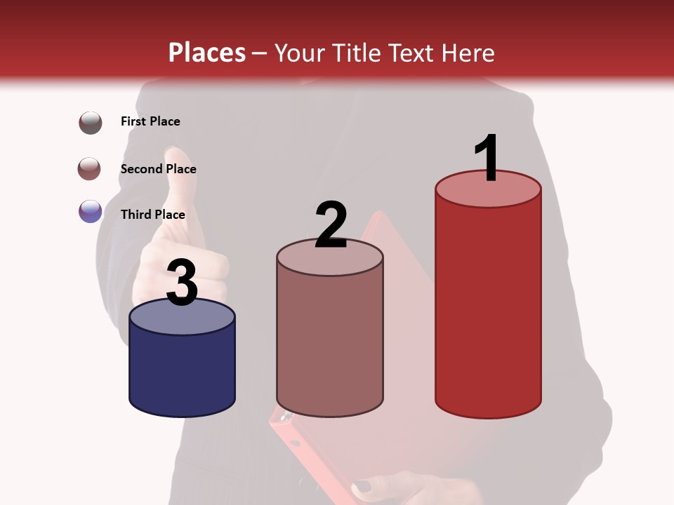 A Woman In A Business Suit Giving A Thumbs Up PowerPoint Template