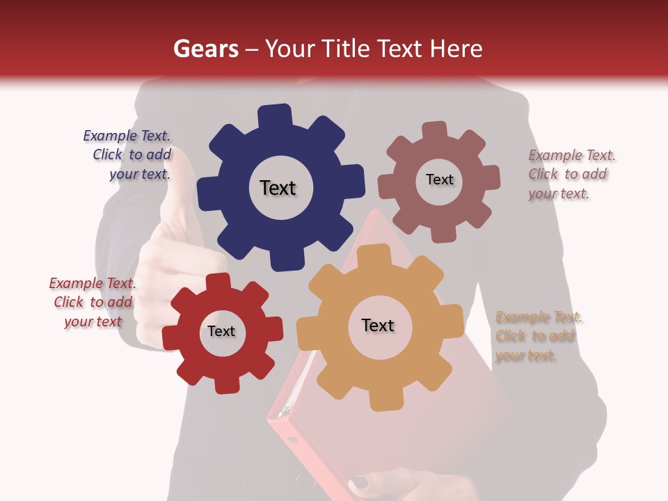 A Woman In A Business Suit Giving A Thumbs Up PowerPoint Template