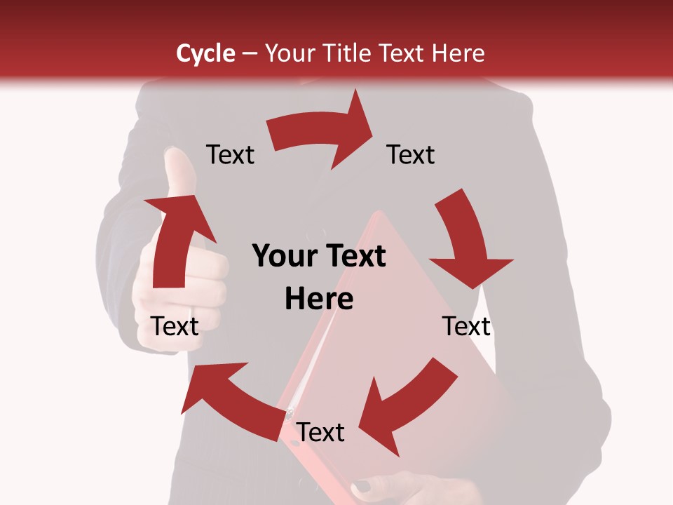 A Woman In A Business Suit Giving A Thumbs Up PowerPoint Template