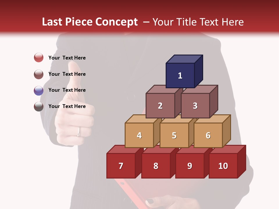 A Woman In A Business Suit Giving A Thumbs Up PowerPoint Template