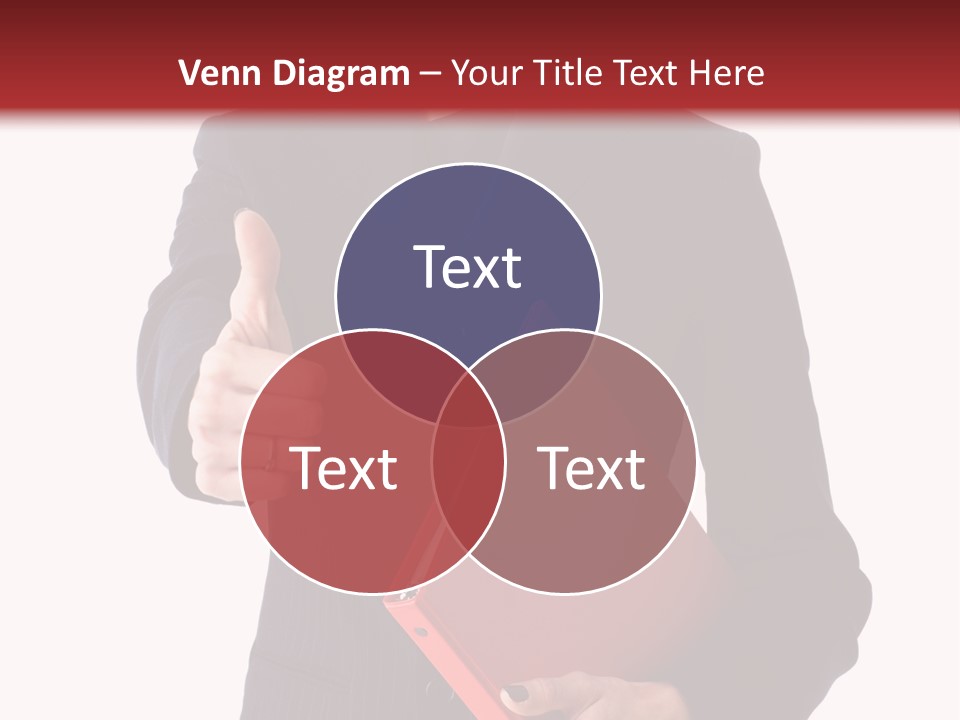 A Woman In A Business Suit Giving A Thumbs Up PowerPoint Template