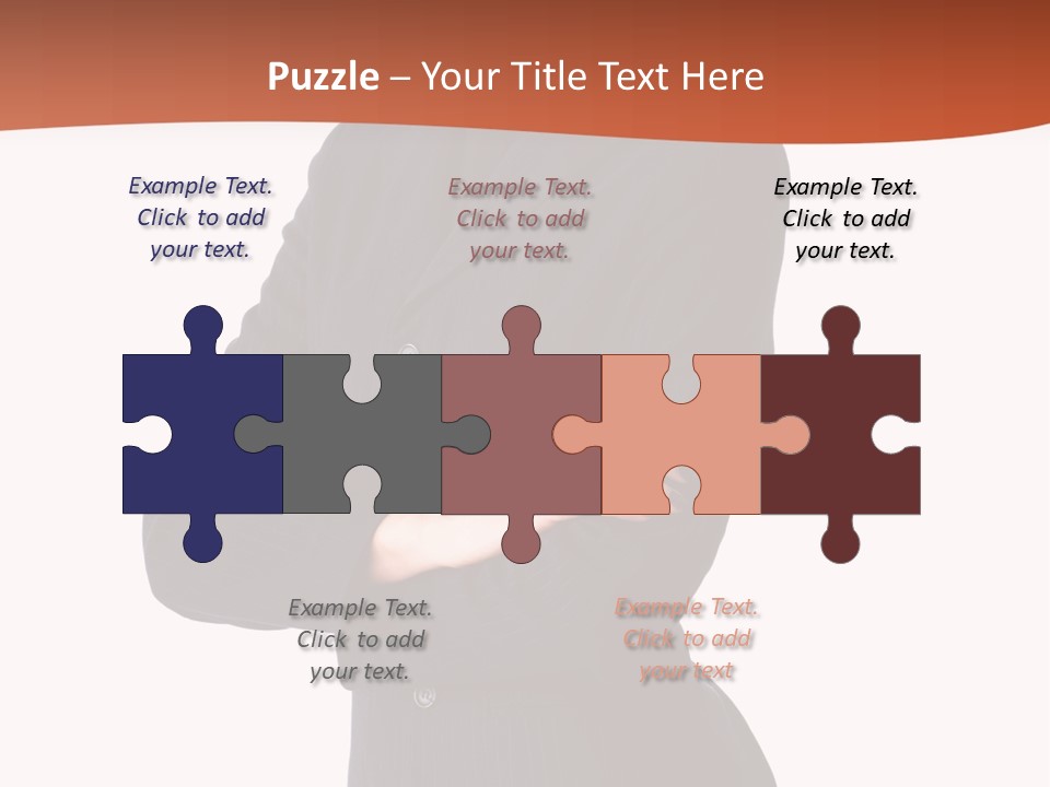 A Woman In A Business Suit Standing With Her Arms Crossed PowerPoint Template