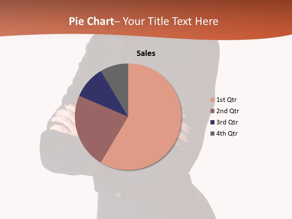 A Woman In A Business Suit Standing With Her Arms Crossed PowerPoint Template