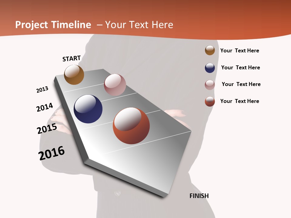 A Woman In A Business Suit Standing With Her Arms Crossed PowerPoint Template