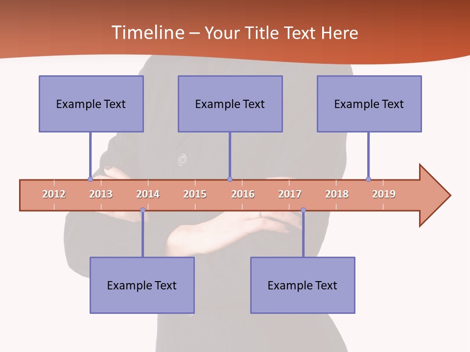 A Woman In A Business Suit Standing With Her Arms Crossed PowerPoint Template