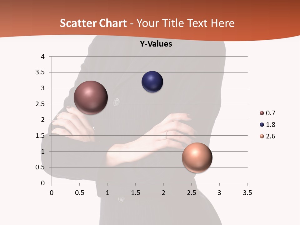 A Woman In A Business Suit Standing With Her Arms Crossed PowerPoint Template