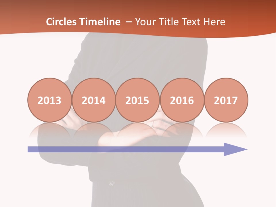 A Woman In A Business Suit Standing With Her Arms Crossed PowerPoint Template