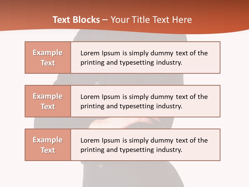 A Woman In A Business Suit Standing With Her Arms Crossed PowerPoint Template