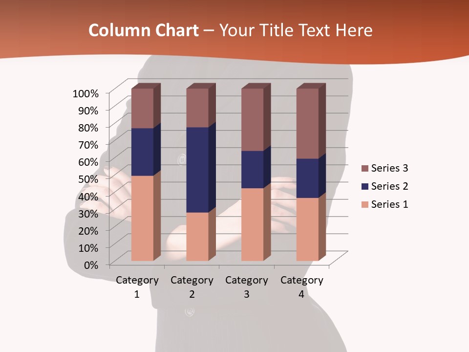 A Woman In A Business Suit Standing With Her Arms Crossed PowerPoint Template