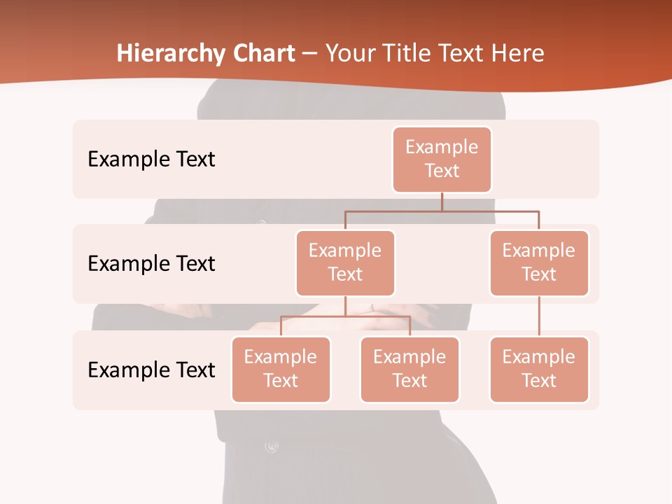 A Woman In A Business Suit Standing With Her Arms Crossed PowerPoint Template