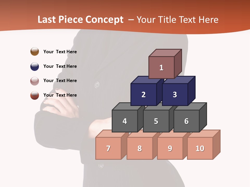 A Woman In A Business Suit Standing With Her Arms Crossed PowerPoint Template