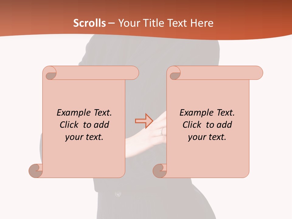 A Woman In A Business Suit Standing With Her Arms Crossed PowerPoint Template