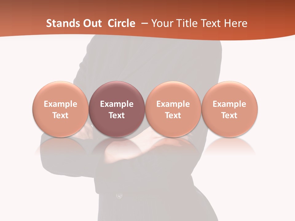 A Woman In A Business Suit Standing With Her Arms Crossed PowerPoint Template