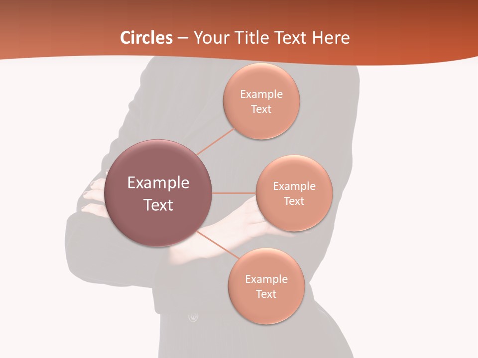 A Woman In A Business Suit Standing With Her Arms Crossed PowerPoint Template