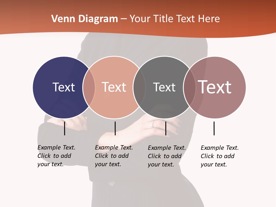 A Woman In A Business Suit Standing With Her Arms Crossed PowerPoint Template