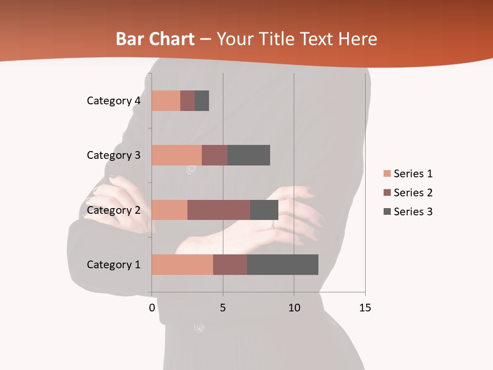 A Woman In A Business Suit Standing With Her Arms Crossed PowerPoint Template