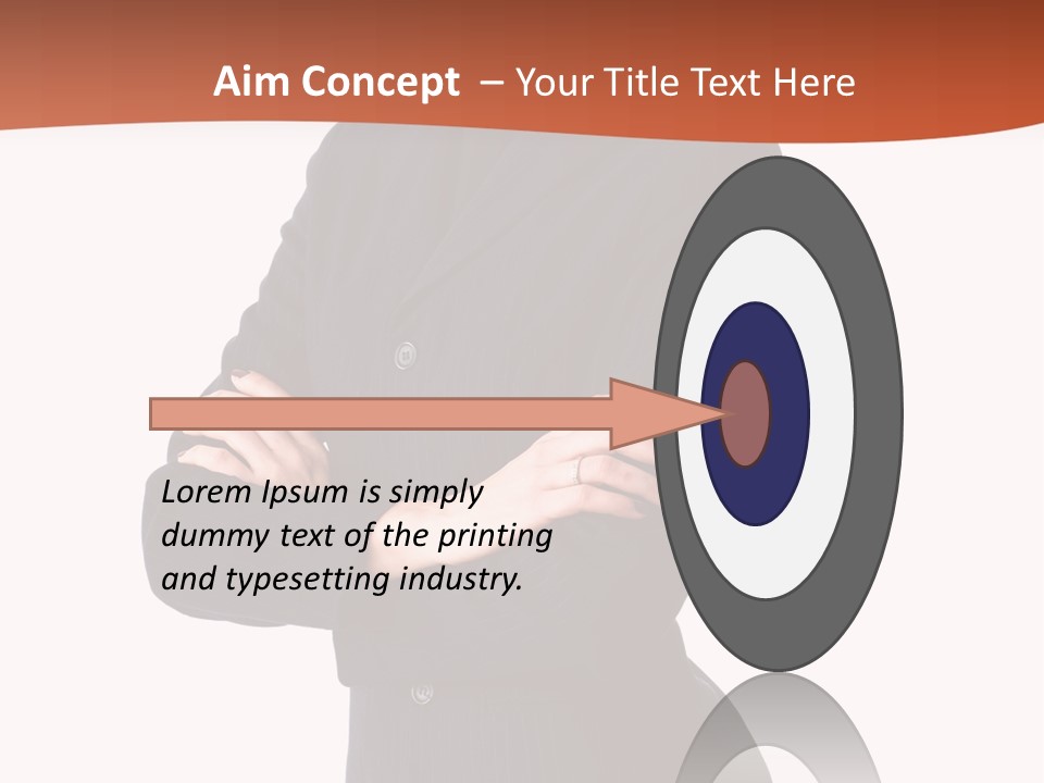 A Woman In A Business Suit Standing With Her Arms Crossed PowerPoint Template