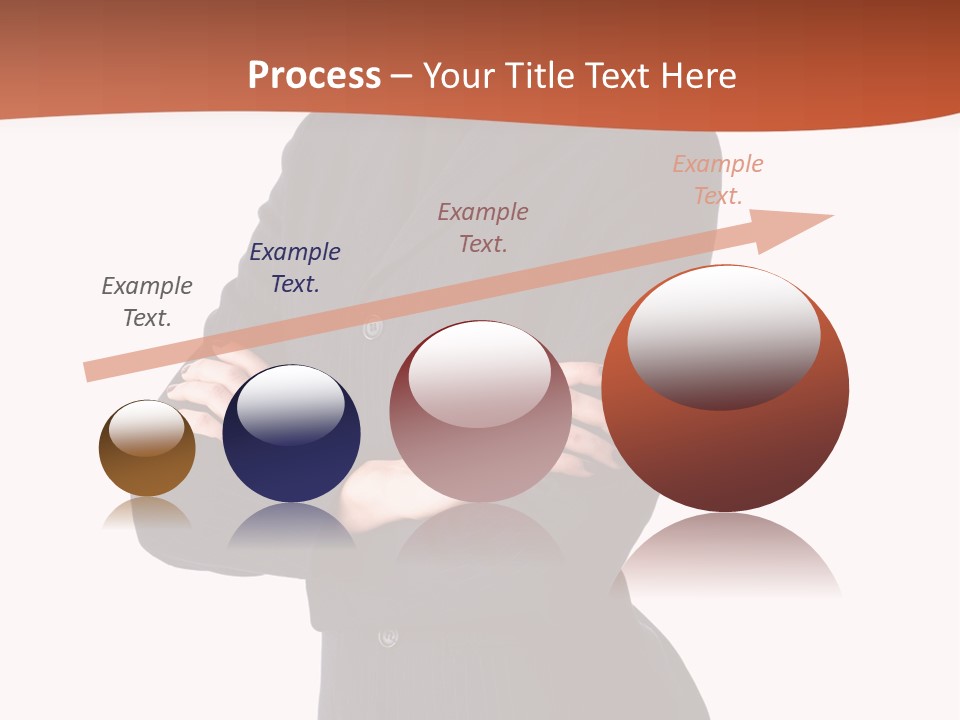 A Woman In A Business Suit Standing With Her Arms Crossed PowerPoint Template