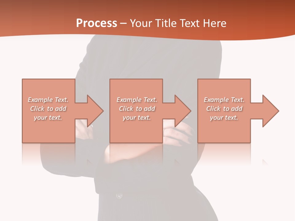 A Woman In A Business Suit Standing With Her Arms Crossed PowerPoint Template