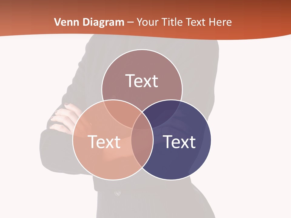 A Woman In A Business Suit Standing With Her Arms Crossed PowerPoint Template