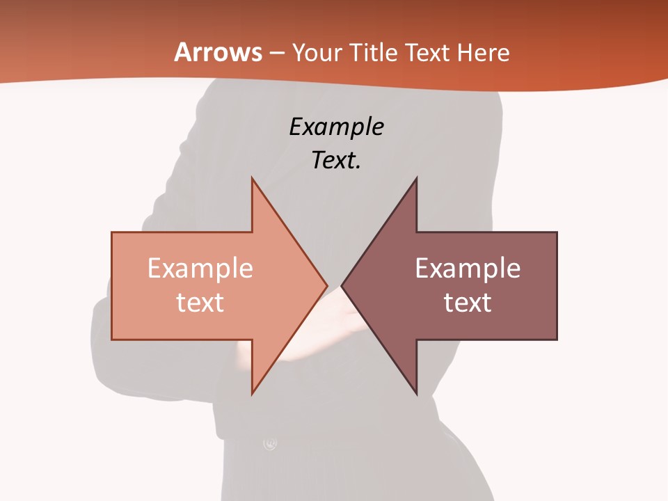 A Woman In A Business Suit Standing With Her Arms Crossed PowerPoint Template