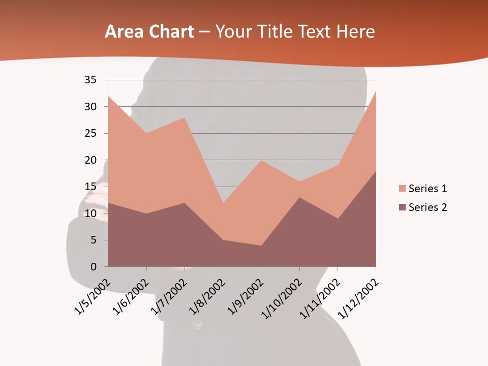 A Woman In A Business Suit Standing With Her Arms Crossed PowerPoint Template