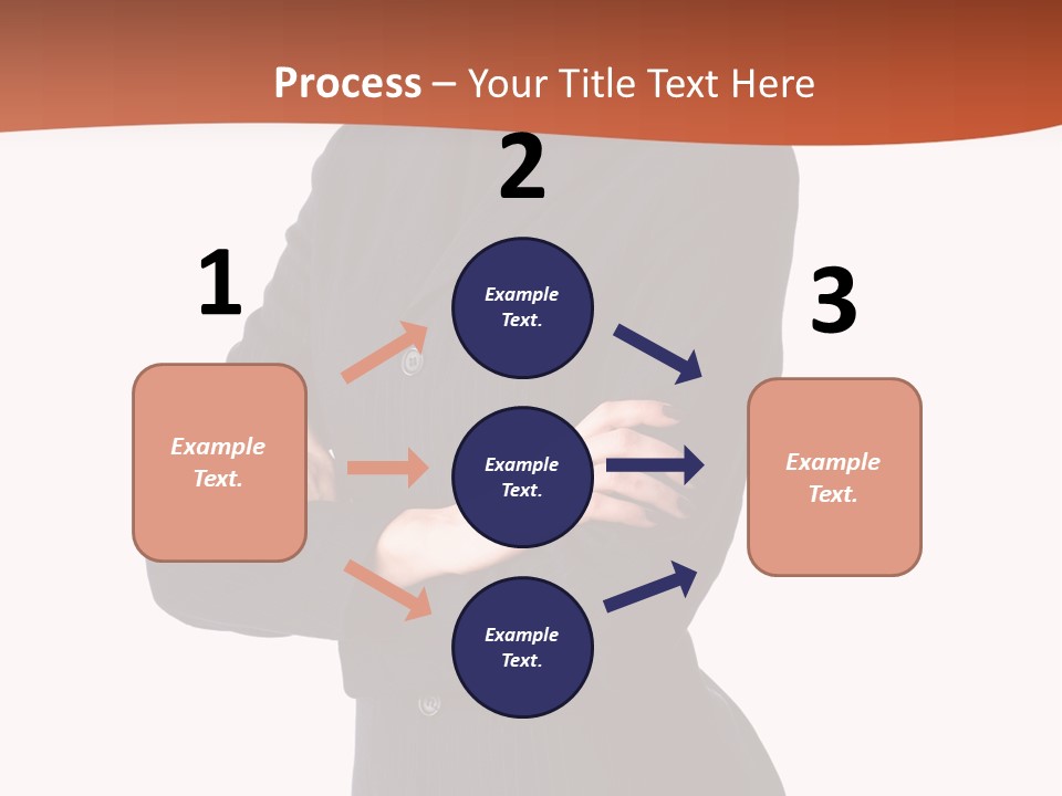 A Woman In A Business Suit Standing With Her Arms Crossed PowerPoint Template